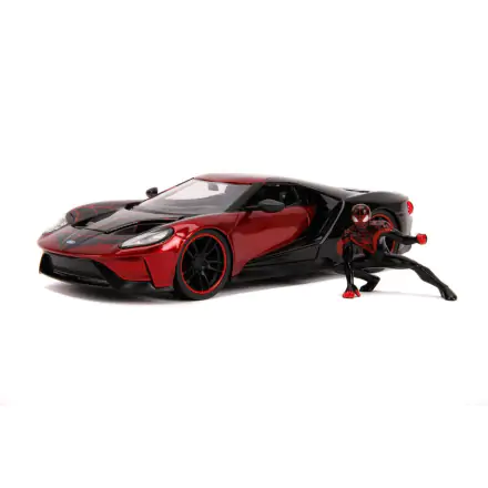 Marvel Hollywood Rides Diecast Model 1/24 2017 Ford GT with Miles Morales Figure product photo