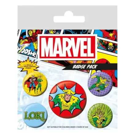 Marvel Pin-Back Buttons 5-Pack Loki Comic termékfotója