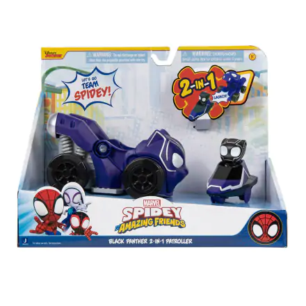 Marvel Spidey Amazing Friends Black Panther 2 in 1 patroller vehicle product photo