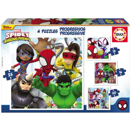 Marvel Spidey Amazing Friends progressive puzzle 12-16-20-25pcs product photo