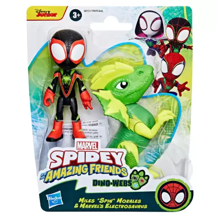 Marvel Spidey and his Amazing Friends Miles Spin Morales & Marvels Electrosaurus figure product photo