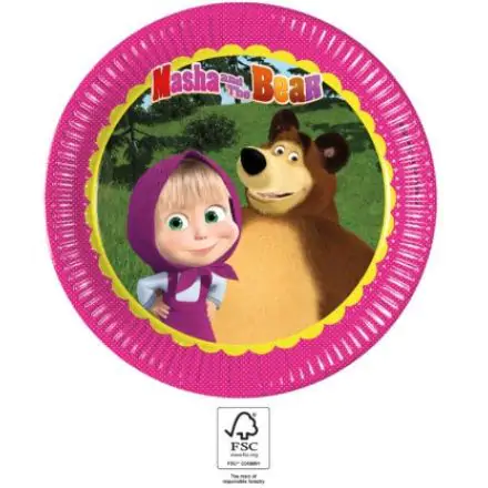 Masha and the Bear Paper Plates 8 pcs 23 cm FSC product photo