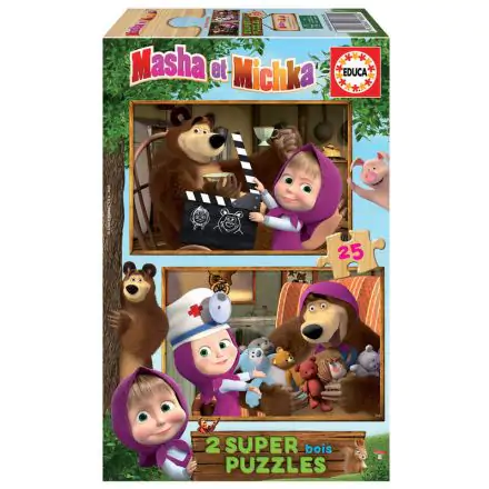 Masha and the Bear wooden puzzle 2x25pcs product photo