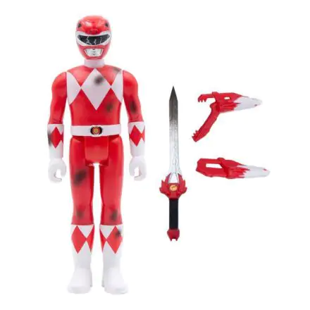 Mighty Morphin Power Rangers ReAction Action Figure Red Ranger (Battle Damaged) 10 cm product photo