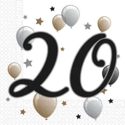 Milestone, Happy Birthday 20 Napkins, Pack of 20, 33x33 cm product photo