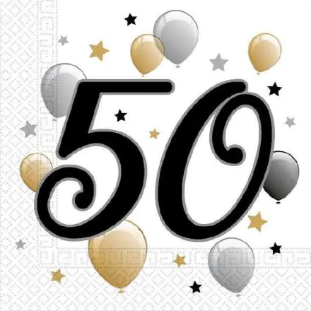 Milestone, Happy Birthday 50 Napkins 20-piece 33x33 cm product photo
