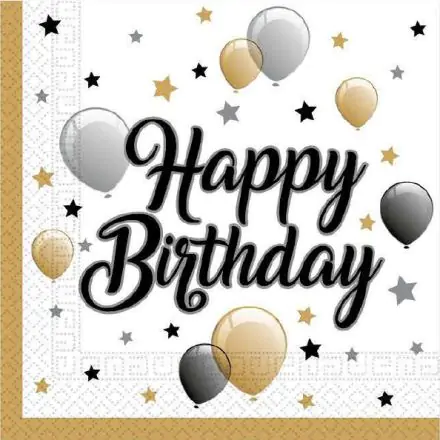 Milestone, Happy Birthday Napkins, 20 pcs 33x33 cm product photo