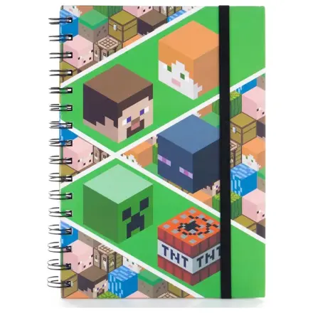 Minecraft Blocks A5 Lined Spiral Notebook product photo