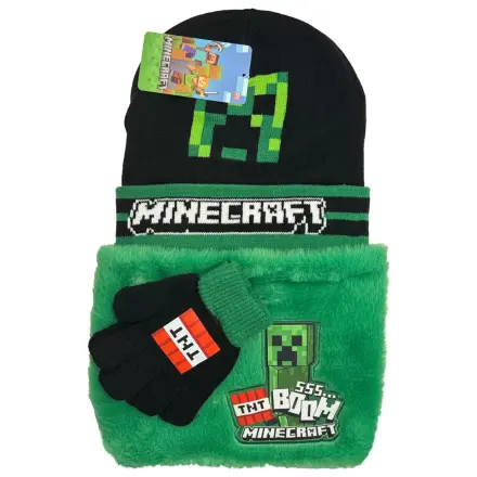 Minecraft Boom Deluxe kids hat, scarf and glove set product photo
