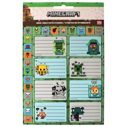 Minecraft Creepers Need Hugs Notebook Label with Stickers, 16-piece product photo