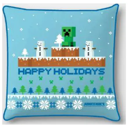 Minecraft Happy Holidays Christmas Pillow Case product photo