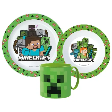 Minecraft Pixelcraft Dinnerware Set, Micro Plastic Set with Mug product photo
