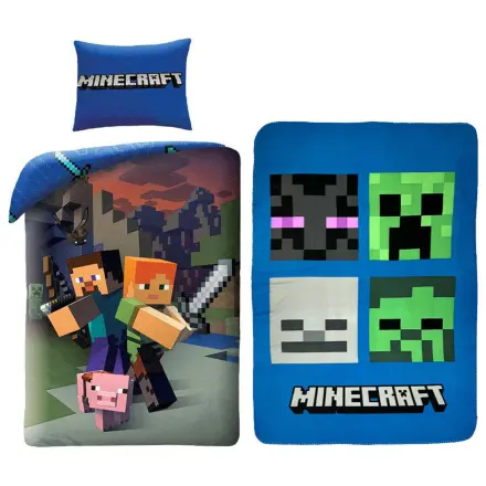 Minecraft Steve and Alex Duvet Cover and Fleece Blanket Set product photo