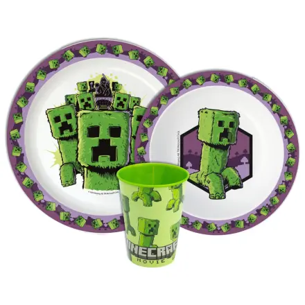 Minecraft The Movie Dinnerware Set, Micro Plastic Set, with 260 ml Glass product photo