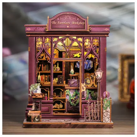 Miniature House DIY Astrology Bookshop 155pc + LED Light construction set product photo