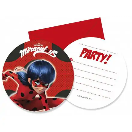Miraculous Ladybug Invitations 6 pcs product photo