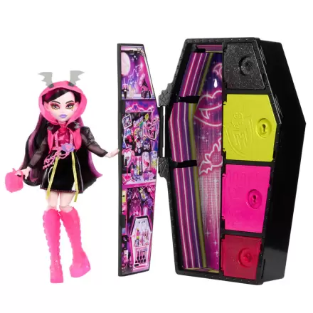 Monster High Skullmate Secrets Neon Frights Draculaura doll 25cm termékfotója