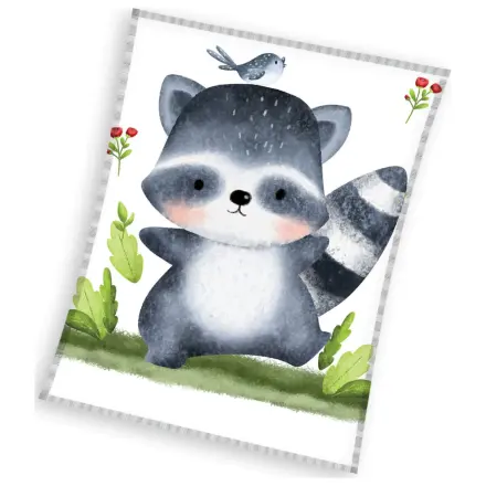 Raccoon Little Bandit fleece blanket product photo