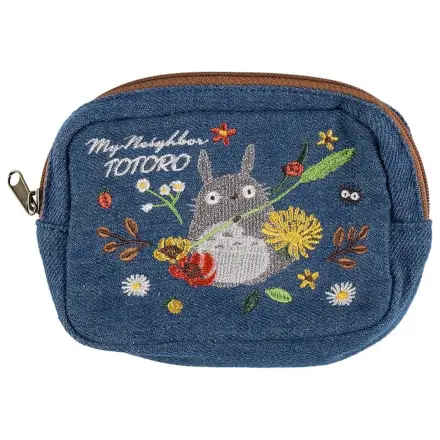My Neighbor Totoro Denim Pouch Totoro & flower wreath product photo