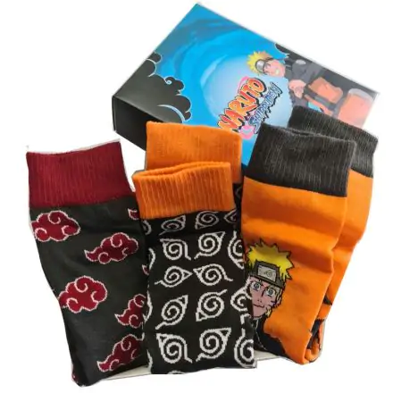 Naruto Shippuden assorted pack 3 socks adult product photo