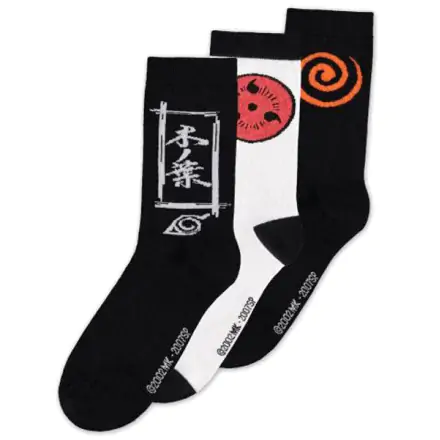 Naruto Shippuden Socks 3-Pack Sasuke Symbol 39-42 termékfotója
