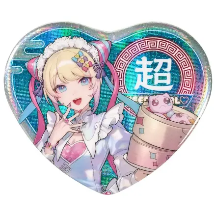 Needy Streamer Overload Needy Streamer Chinese Restaurant Series Heart-Shaped Pinback Button OMGkawaiiAngel 7 x 6 cm product photo