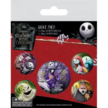 Nightmare Before Christmas Pin-Back Buttons 5-Pack Characters termékfotója