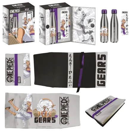 One Piece Steel Bottle, Sticker, Book Cover Gift Set Gears product photo
