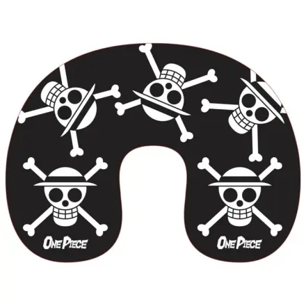 One Piece Black Skull Travel Pillow, Neck Pillow product photo