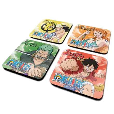One Piece Characters Set of 4 Coasters product photo