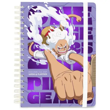One Piece School Diary weekly planner 2026/2027 Gear 5 A5 product photo