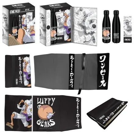 One Piece Steel Bottle, Sticker, Book Cover Gift Set Luffy Gears product photo