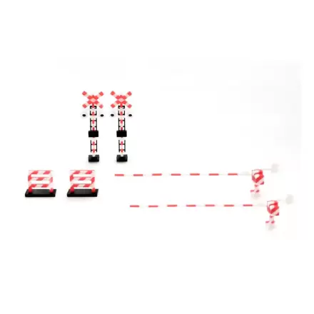 Original Character 1/80 Plastic Model Kit 1/80 Railway Crossing (Red×White) 5 cm product photo