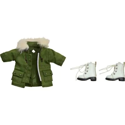 Original Character Parts for Nendoroid Doll Figures Warm Clothing Set: Boots & Mod Coat (Khaki Green) product photo