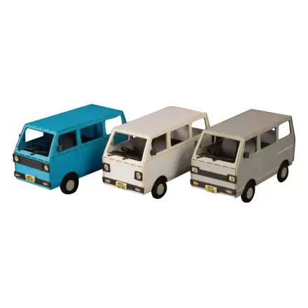 Original Illustration 1/80 Paper Model Kit 1/80 Town Corner Accessory Series Kei Van (white/blue/silver) 2 cm product photo