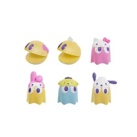 Pac-Man x Sanrio Characters Chibicollect Series Trading Figure 6-Pack Vol. 1 3 cm product photo