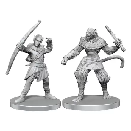 Pathfinder Deep Cuts Unpainted Miniatures Elf Hunter & Catfolk Bandit product photo