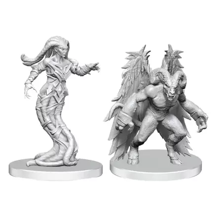 Pathfinder Deep Cuts Unpainted Miniatures Gylou (Handmaiden Devil) & Ferrugon (Rust Devil) product photo