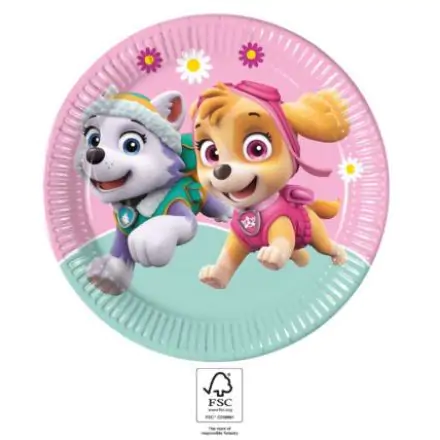 Paw Patrol Skye and Everest Paper Plates 8 pcs 23 cm FSC product photo