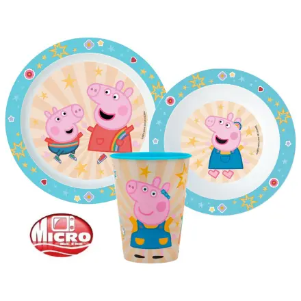 Peppa Pig Kindness Dinnerware Set, Micro Plastic Set, with 260 ml Glass product photo