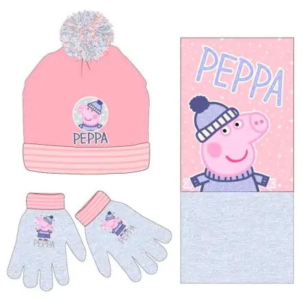 Peppa Pig winter set snood hat gloves product photo