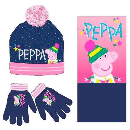 Peppa Pig winter set snood hat gloves product photo