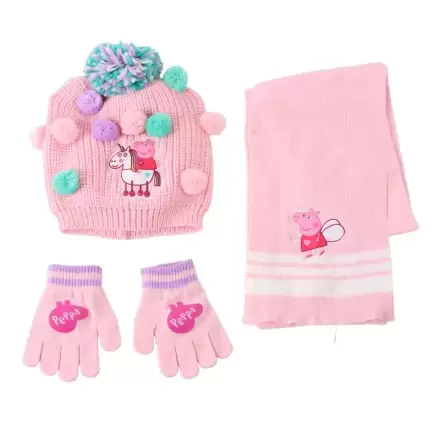 Peppa Pig winter set snood hat gloves product photo