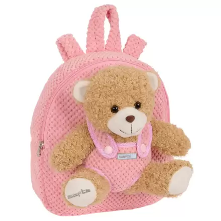 Pink backpack with Bear plush toy 27cm product photo
