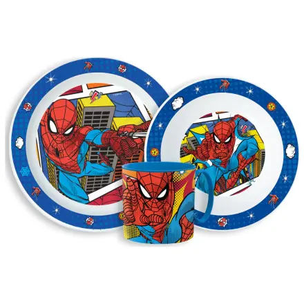 Spider-Man Grid Dinnerware Set, micro plastic set with mug 265 ml product photo