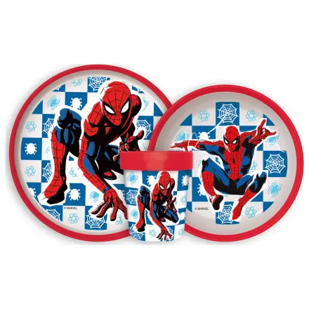 Spider-Man Midnight Flyer Non-Slip Dinnerware Set, Micro Plastic Set product photo