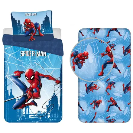 Spider-Man Skyline Duvet Cover and Fitted Sheet Set product photo