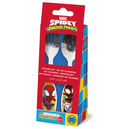 Spider-Man Spidey Friends Metal Cutlery Set - 2 Pieces product photo
