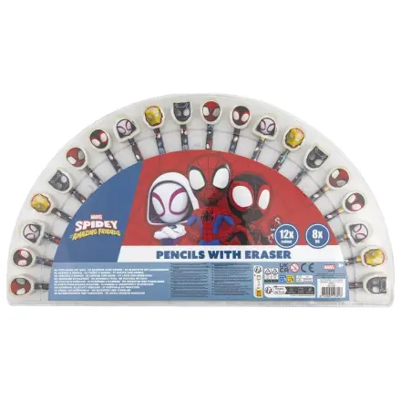 Spider-Man Spidey Friends Color and Graphite Pencil Set with Eraser Tip 20 Pieces product photo