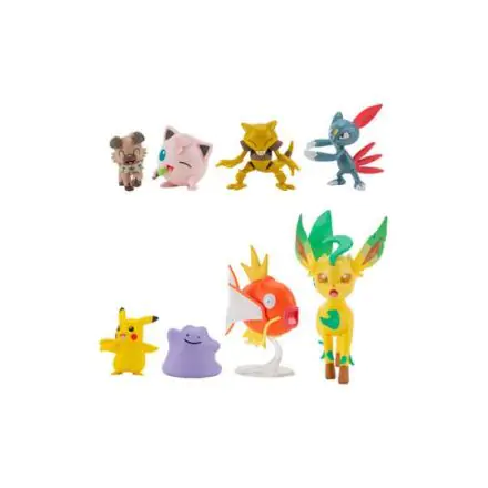 Pokémon Battle Figure Set Figure 8-Pack Female Pikachu, Jigglypuff, Rockruff, Sneasel, Abra, Ditto, Leafeon, Magikarp product photo